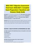 WGU D027 Objective Assessment &NewLine;Final Exam 2026&sol;2027 &vert; Complete &NewLine;Exam Preparation &vert; Questions and &NewLine;Answers Study Guide 
