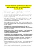 Comprehensive Sports Agent Industry and Regulation Exam with all Correct & 100&percnt; Verified Answers &vert;Guaranteed to Pass