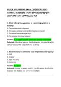 Block 1 Plumbing Exam Questions and Correct Answers