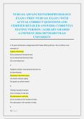 NURS 611 ADVANCED PATHOPHYSIOLOGY &NewLine;EXAM 1 PREP &sol;NURS 611 EXAM 1 WITH &NewLine;ACTUAL CORRECT QUESTIONS AND &NewLine;VERIFIED DETAILED ANSWERS&vert; CURRENTLY &NewLine;TESTING VERSION &vert; ALREADY GRADED &NewLine;A&plus;&vert;NEWEST &vert;2026-2027&vert;MARYVILLE &NewLine;UNIVERSITY 