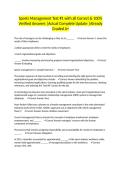 Sports Management Test &num;1 with all Correct & 100&percnt; Verified Answers &vert;Actual Complete Update &vert;Already Graded A&plus;