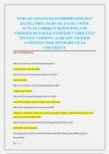NURS 611 ADVANCED PATHOPHYSIOLOGY &NewLine;EXAM 2 PREP &sol;NURS 611 EXAM 2 WITH &NewLine;ACTUAL CORRECT QUESTIONS AND &NewLine;VERIFIED DETAILED ANSWERS&vert; CURRENTLY &NewLine;TESTING VERSION &vert; ALREADY GRADED &NewLine;A&plus;&vert;NEWEST &vert;2026-2027&vert;MARYVILLE &NewLine;UNIVERSITY