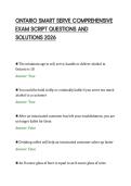 ONTARIO SMART SERVE COMPREHENSIVE&NewLine;EXAM SCRIPT QUESTIONS AND&NewLine;SOLUTIONS 2026&NewLine;