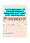 WGU D278 Pre-Assessment Exam &NewLine;Scripting and Programming &ndash; &NewLine;Foundations 2026&sol;2027 &vert; Complete &NewLine;Practice Questions and Answers 