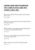 ONTARIO SMART SERVE EXAMINATION&NewLine;TEST COMPLETE STUDY GUIDE WITH&NewLine;SOLVED Q AND A 2026&NewLine;