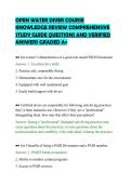 OPEN WATER DIVER COURSE&NewLine;KNOWLEDGE REVIEW COMPREHENSIVE&NewLine;STUDY GUIDE QUESTIONS AND VERIFIED&NewLine;ANSWERS GRADED A&plus;
