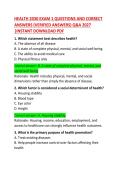 HEALTH 2030 Exam 1 Questions and Correct Answers