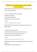 CPHQ Study Guide Questions with Verified&NewLine;Correct Answers