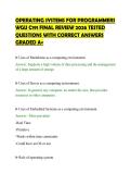 OPERATING SYSTEMS FOR PROGRAMMERS&NewLine;WGU C191 FINAL REVIEW 2026 TESTED&NewLine;QUESTIONS WITH CORRECT ANSWERS&NewLine;GRADED A&plus;