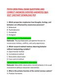 PSYCH 2030 Final Exam Questions and Correct Answers