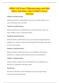 NRSG 110 Exam 1 Pharmacology and Med&NewLine;Safety Questions with Verified Correct&NewLine;Answers