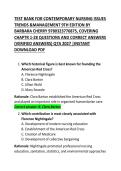 Test Bank for Contemporary Nursing&colon; Issues&comma; Trends & Management 9th Edition by Barbara Cherry &ndash; Chapters 1&ndash;28 Questions and Correct Answers