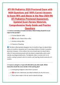 ATI RN Pediatrics 2026 Proctored Exam with &NewLine;NGN Questions and 100&percnt; Correct Answers &NewLine;to Score 98&percnt; and Above in the New 2026 RN &NewLine;ATI Pediatrics Proctored Assessment&comma; &NewLine;Updated Exam Review Materials&comma; &NewLine;Comprehensive Study Guide and Practice &NewLine;Questions