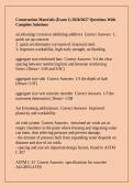 Construction Materials &lpar;Exam 1&rpar; 2026&sol;2027 Questions With Complete Solutions