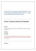 lorida ALF Core Training Test Bank 3 &lpar;2026&sol;2027&rpar; &ndash; 200 Practice Questions & Detailed Verified Answers &ndash; Assisted Living Facility Administrator Study Guide