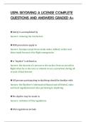 USPA SKYDIVING A LICENSE COMPLETE&NewLine;QUESTIONS AND ANSWERS GRADED A&plus;&NewLine;