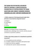 Test Bank for Psychiatric Advanced Practice Nursing&colon; A Biopsychosocial Foundation 1st Edition by Perese &ndash; Questions and Correct Answers