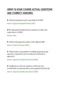 USPAP 15 HOUR COURSE ACTUAL QUESTIONS&NewLine;AND CORRECT ANSWERS&NewLine;