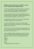 Building Construction Final Exam &vert; 2026&sol; 2027 &vert; Answers Correct &vert; Questions With Complete Solutions