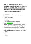 Test Bank for Davis Advantage for Maternal-Child Nursing Care 3rd Edition by Scanlan &ndash; Chapter 1 Questions and Correct Answers