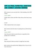 USPS 943 FINAL PAPER FULL QUESTIONS&NewLine;AND CORRECT ANSWERS VERIFIED