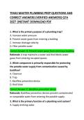 Texas Master Plumbing Prep Questions and Correct Answers&NewLine;
