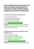 TSBPE Plumbing Inspector Exam Questions and Correct Answers