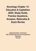 Sociology Chapter 13&colon; Education & Capitalism 2026 &vert; Study Guide&comma; Practice Questions&comma; Answers&comma; Rationales & Exam Review&NewLine;&NewLine;