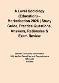 A Level Sociology &lpar;Education&rpar; &ndash; Marketisation 2026 &vert; Study Guide&comma; Practice Questions&comma; Answers&comma; Rationales & Exam Review