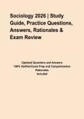 Sociology 2026 &vert; Study Guide&comma; Practice Questions&comma; Answers&comma; Rationales & Exam Review