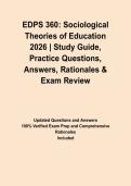 EDPS 360&colon; Sociological Theories of Education 2026 &vert; Study Guide&comma; Practice Questions&comma; Answers&comma; Rationales & Exam Review