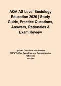 AQA AS Level Sociology Education 2026 &vert; Study Guide&comma; Practice Questions&comma; Answers&comma; Rationales & Exam Review&NewLine;&NewLine;