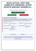 NCOA Actual Test Practice Questions with Correct Answers&comma; Detailed Rationales&comma; Why Wrong Explanations & References &lpar; UPDATED &rpar; 2026&sol;2027&NewLine;