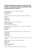 AGE-RELATED CHANGES IN OLDER ADULT QUESTIONS AND ANSWERS &vert; AGE-RELATED CHANGES IN OLDER ADULT STUDY GUIDE & PRACTICE TEST 2026&sol;2027