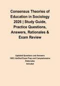 Consensus Theories of Education in Sociology 2026 &vert; Study Guide&comma; Practice Questions&comma; Answers&comma; Rationales & Exam Review