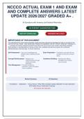 NCCCO ACTUAL EXAM 1 AND EXAM 2 QUESTIONS AND COMPLETE ANSWERS LATEST UPDATE 2026&sol;2027 GRADED A&plus; &period;&NewLine;