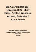 CIE A Level Sociology &ndash; Education 2026 &vert; Study Guide&comma; Practice Questions&comma; Answers&comma; Rationales & Exam Review&NewLine;&NewLine;