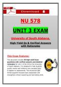 NU 578 Unit 3 Exam &lpar;2026&sol;2027&rpar; &vert; Advanced Nursing &vert; University of South Alabama &ndash; Actual Questions & Answers with Rationales &lpar;100&percnt; Verified&rpar;