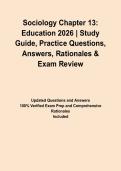 Sociology Chapter 13&colon; Education 2026 &vert; Study Guide&comma; Practice Questions&comma; Answers&comma; Rationales & Exam Review