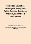 Sociology Education Sociologists 2026 &vert; Study Guide&comma; Practice Questions&comma; Answers&comma; Rationales & Exam Review