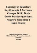 Sociology of Education&colon; Key Concepts & Curricular Changes 2026 &vert; Study Guide&comma; Practice Questions&comma; Answers&comma; Rationales & Exam Review&NewLine;&NewLine;