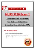 NURS 5220 Exam 1 &ndash; Advanced Health Assessment &ndash; &lpar;2026&sol;2027&rpar; Actual Questions & Answers &lpar;University of Texas at Arlington&rpar;