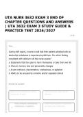 UTA NURS 3632 EXAM 3 END OF CHAPTER QUESTIONS AND ANSWERS &vert; UTA 3632 EXAM 3 STUDY GUIDE & PRACTICE TEST 2026&sol;2027
