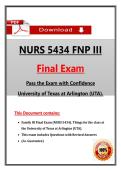 NURS 5434 FNP III Final Exam &lpar;PDF&rpar; &vert; &lpar;2026&rpar; Family Nurse Practitioner Questions &vert; FNP &lpar;UTA&rpar;