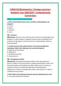 CHEM 210 Biochemistry &vert; Portage Learning &vert; &NewLine;Academic Year 2026&sol;2027 &vert; Comprehensive &NewLine;Examination