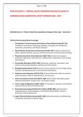 NUR 253 EXAM 4 &ndash; MENTAL HEALTH NURSING &lpar;GALEN COLLEGE OF &NewLine;NURSING&rpar; EXAM QUESTIONS LATEST VERSION 2026 - 2027
