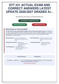 STT 231 Actual Exam 2 Questions and Correct Answers Latest Update 2026&sol;2027 Graded A&plus; &vert; Questions with Detailed Rationales&comma; Why the Other Answers Are Wrong & References&NewLine;
