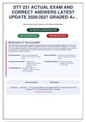 STT 231 Actual Exam 1 Questions and Correct Answers Latest Update 2026&sol;2027 Graded A&plus; &vert; Questions with Detailed Rationales&comma; Why the Other Answers Are Wrong & References&NewLine;