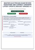 Master Electrician Exam Review Questions and Correct Answers Latest Update 2026&sol;2027 Graded A&plus; &vert; Questions with Detailed Rationales&comma; Why the Other Answers Are Wrong & References&NewLine;