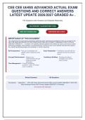 CEE CEE IAHSS ADVANCED ACTUAL EXAM QUESTIONS AND CORRECT ANSWERS LATEST UPDATE 2026&sol;2027 GRADED A&plus; 2026&sol;2027